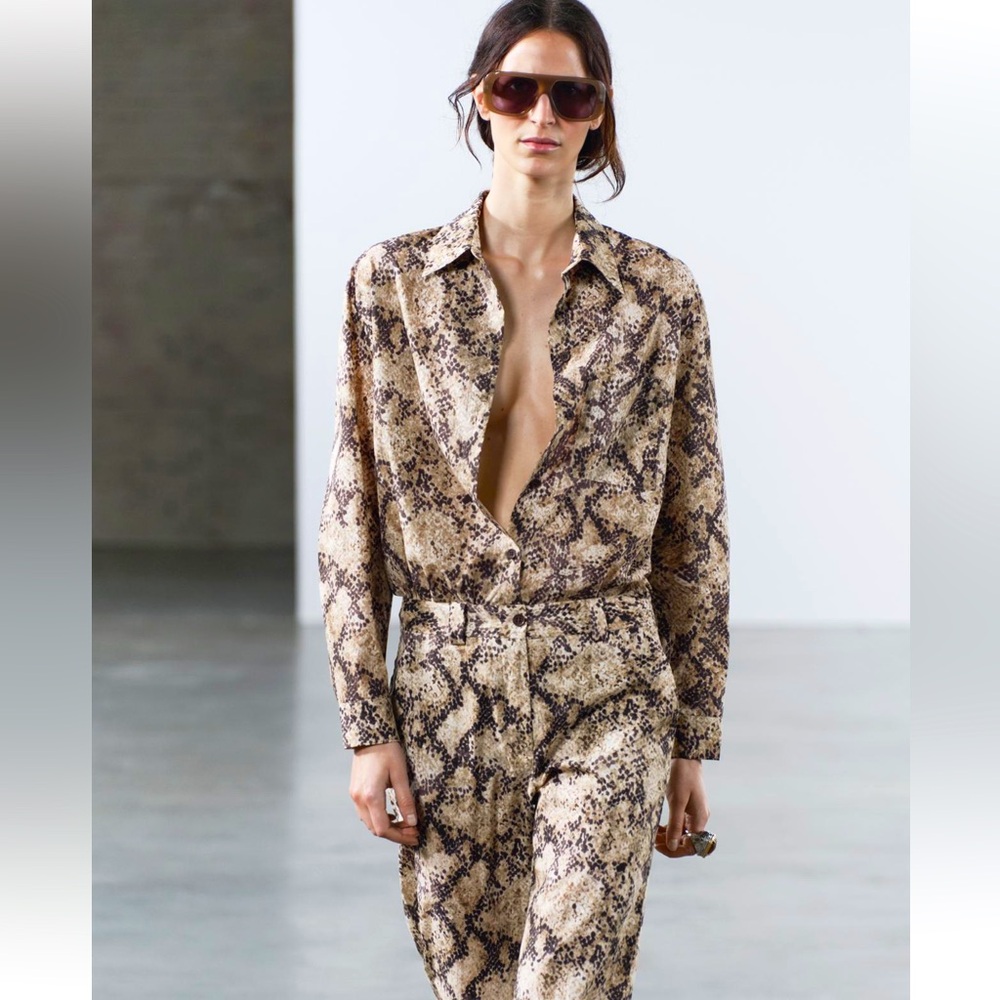 Zara NWT Animal Print Shirt